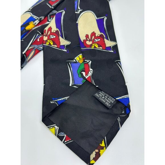 VTG 1994 Looney Tunes Mania Polyester Neck Tie Taz, Bugs Bunny, Sylvester Men's - Picture 3 of 4